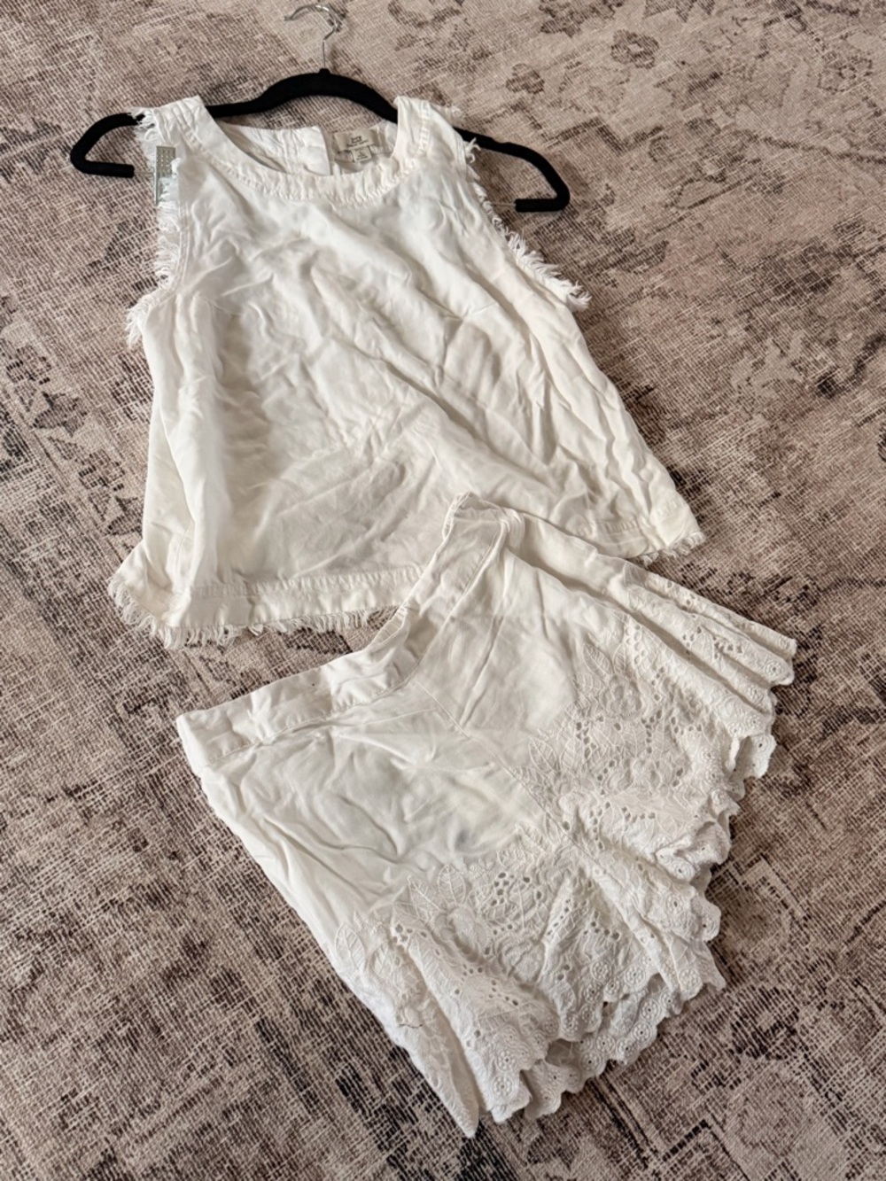 White Lace-Trim Sleep Set - Women's Two-Piece Loungewear